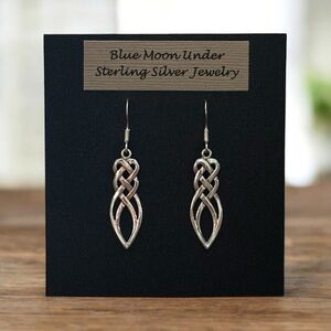NWT 925 Sterling Silver Celtic Dangle Drop Earrings! Hypoallergenic! NEW!